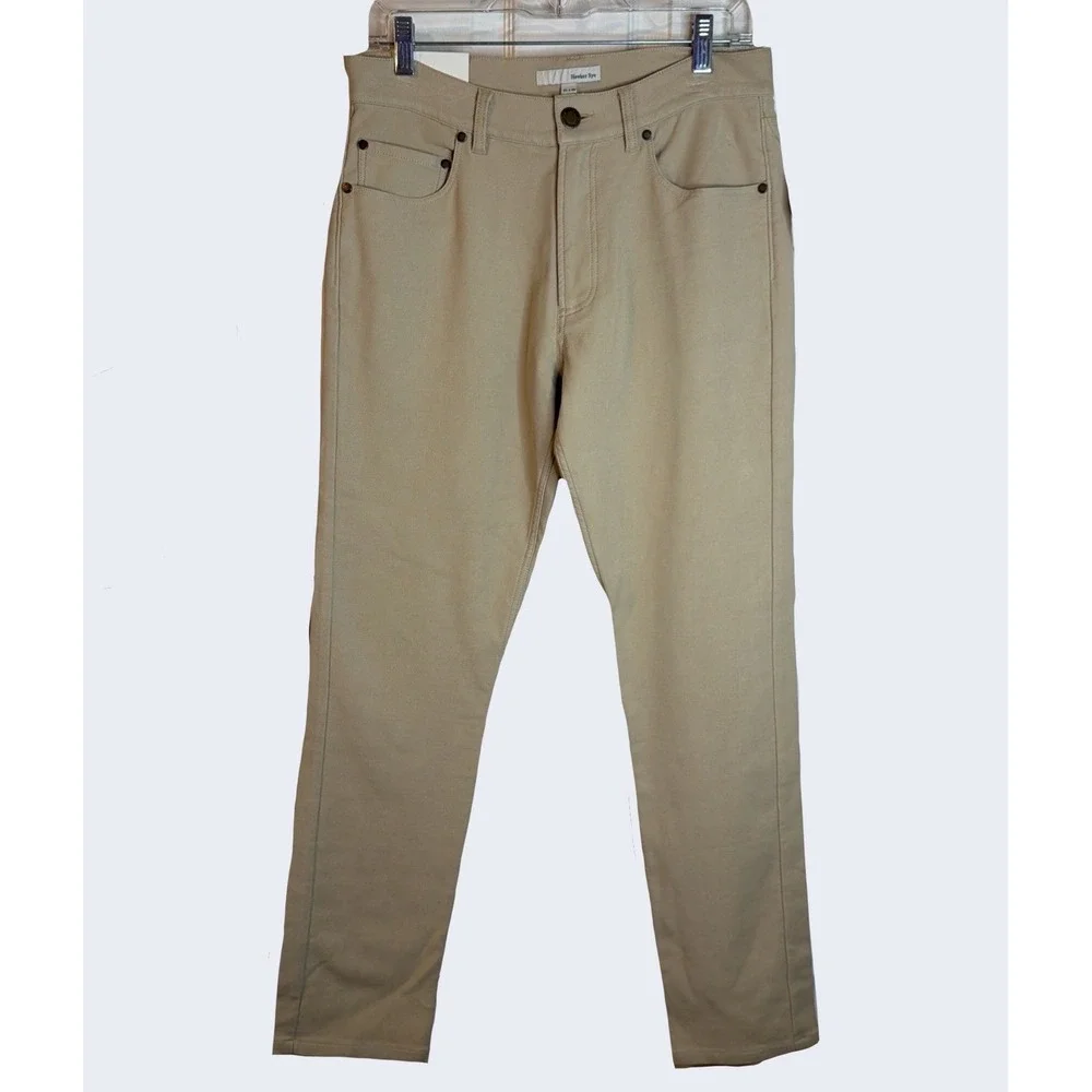 NWT Hawker Rye Jeans Mens 31 x 30 Tan Slim Fit Stretch Straight Twill Chino